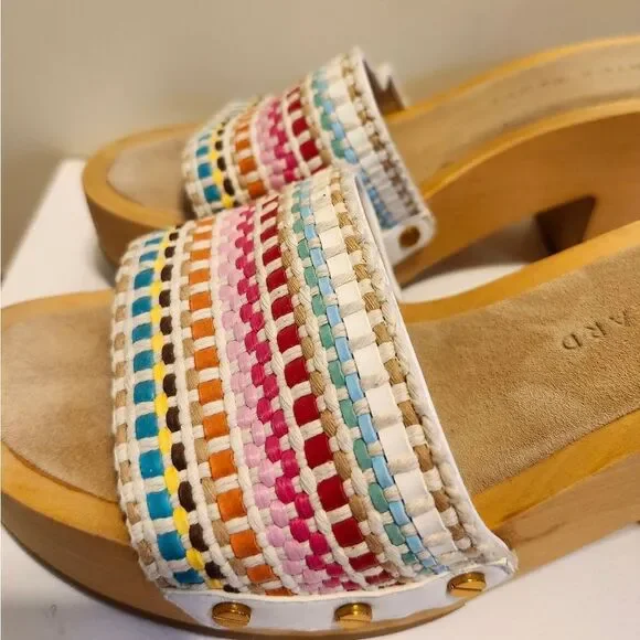 Veronica Beard Hannalee Woven Vamp w/Gold Studs Mules Sz.6.5 Ret.$330 in Dustbag - Picture 8 of 16